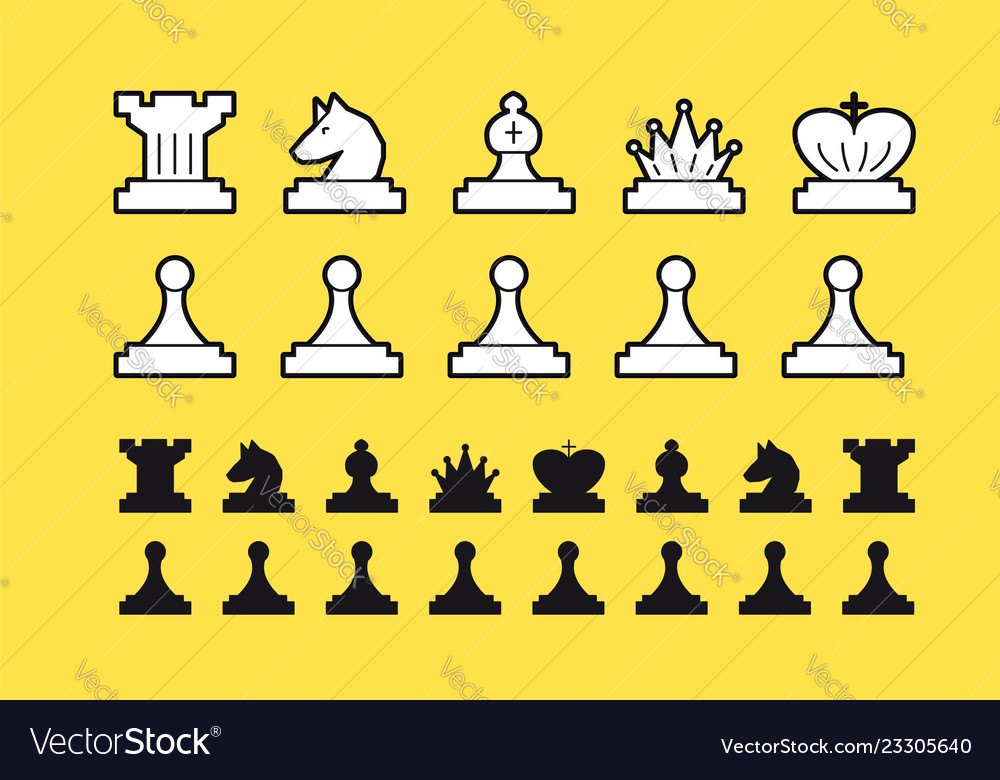 Chess set on white background Royalty Free Vector Image