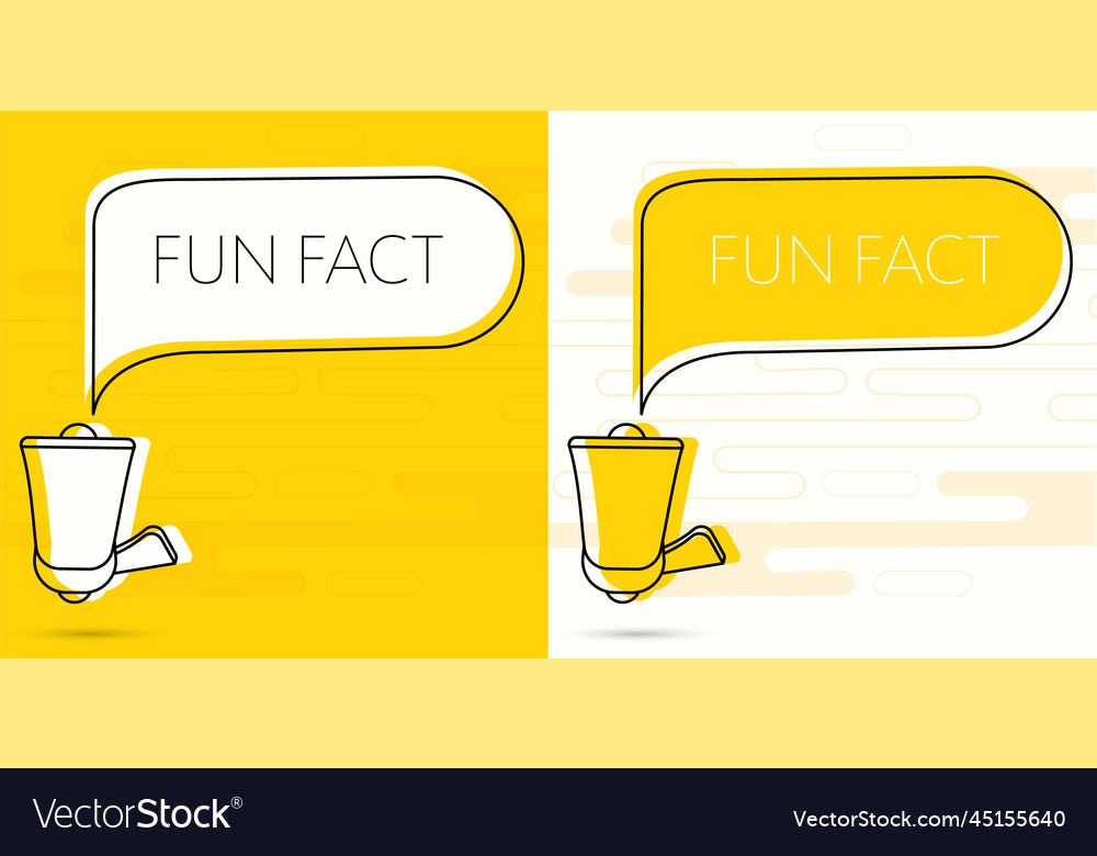 Fun fact megaphone and colorful yellow speech