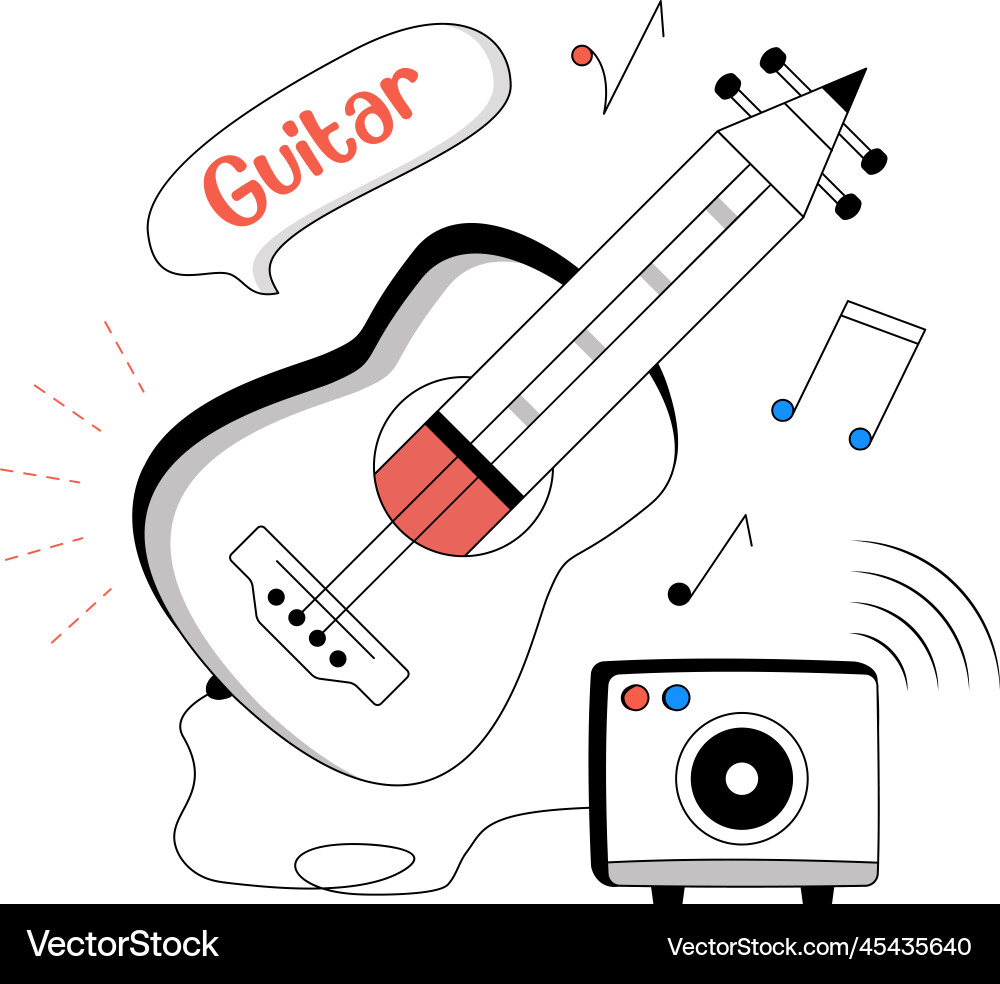 Guitar music Royalty Free Vector Image - VectorStock
