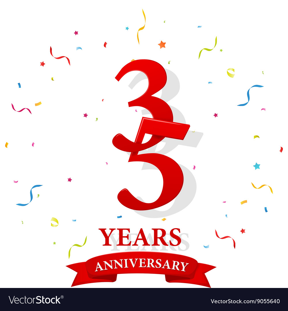 Happy anniversary celebration with confetti Vector Image