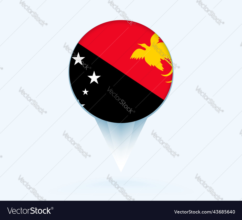 Map pointer with flag of papua new guinea