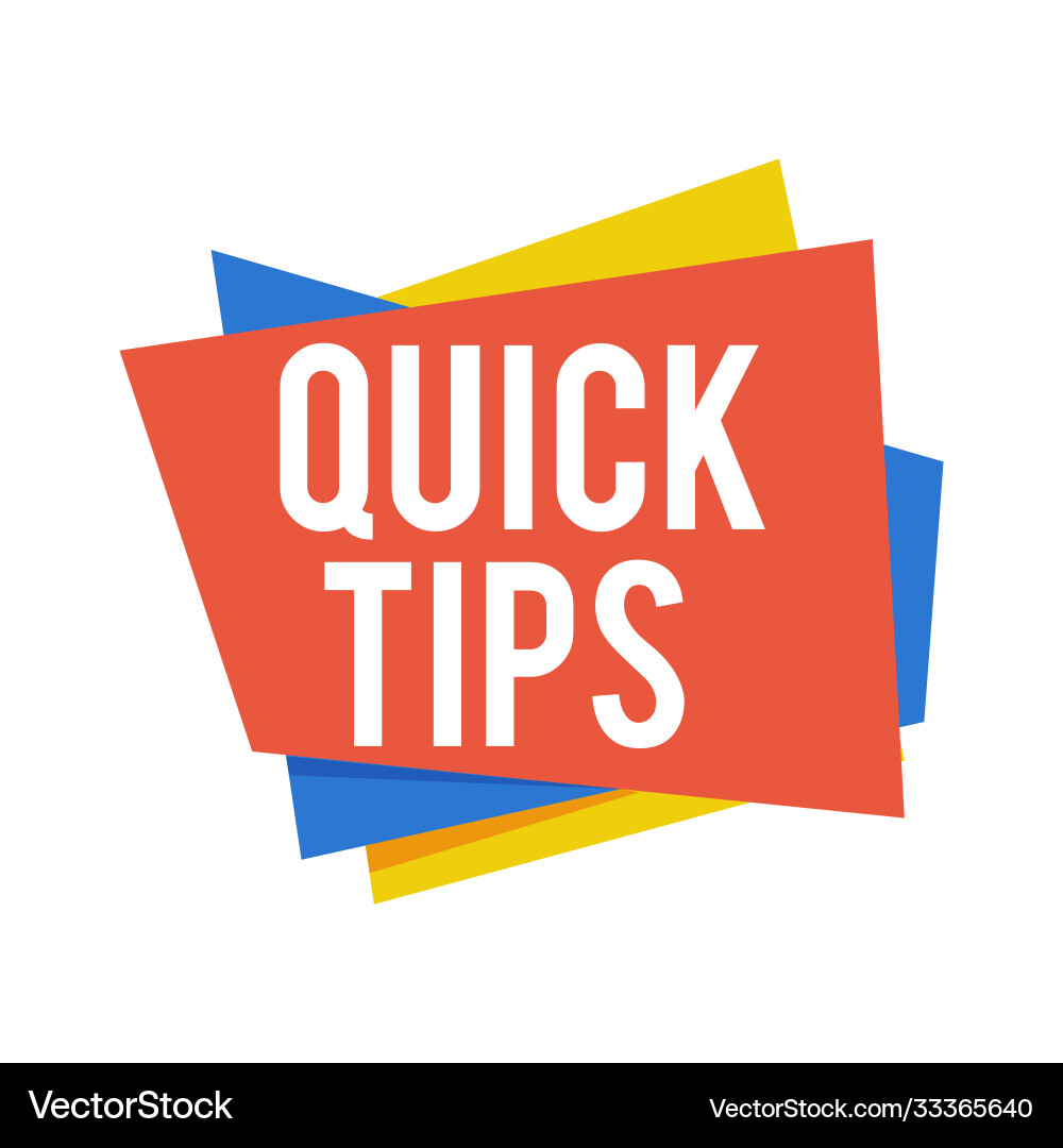 Quick tips modern helpful Royalty Free Vector Image