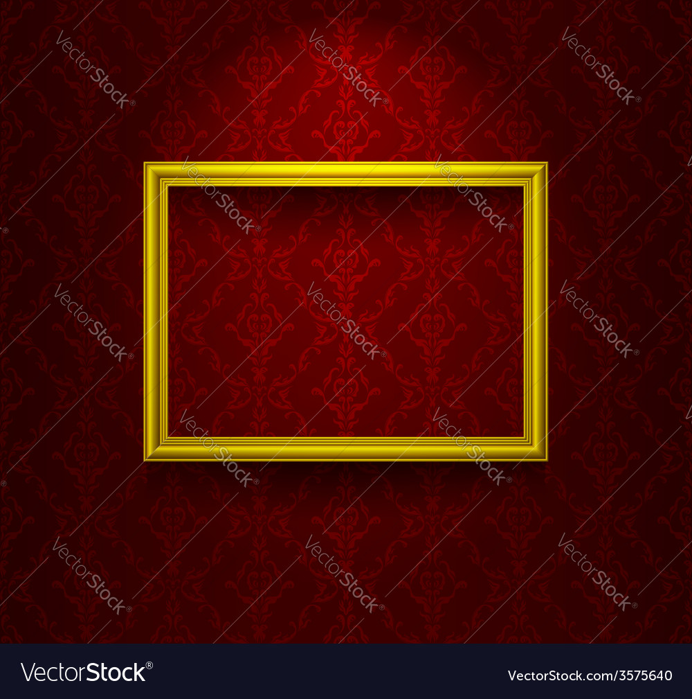 Red Room with Empty Frame