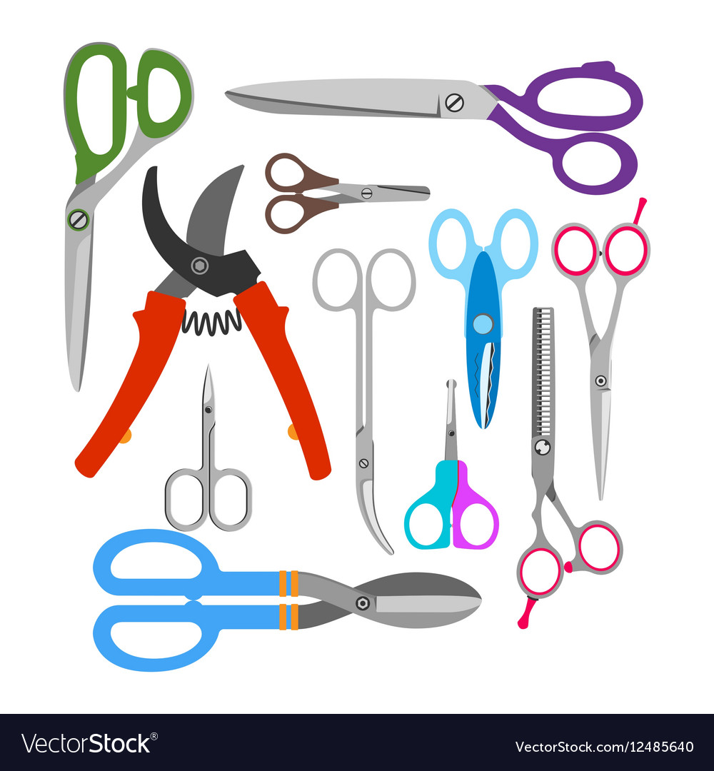 Scissors icons set