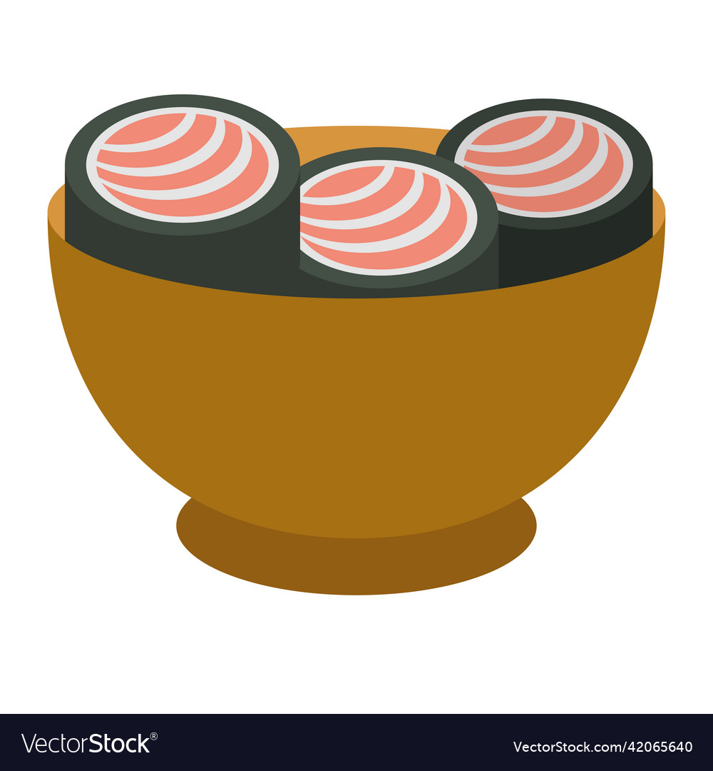 Sushi In Bowl Japanese Food Royalty Free Vector Image