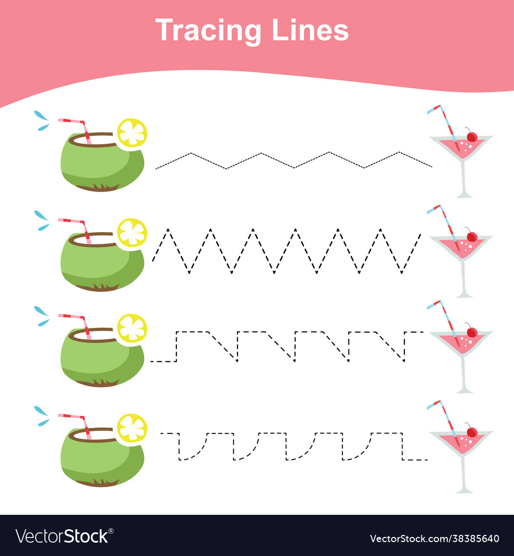 Tracing lines game summer edition