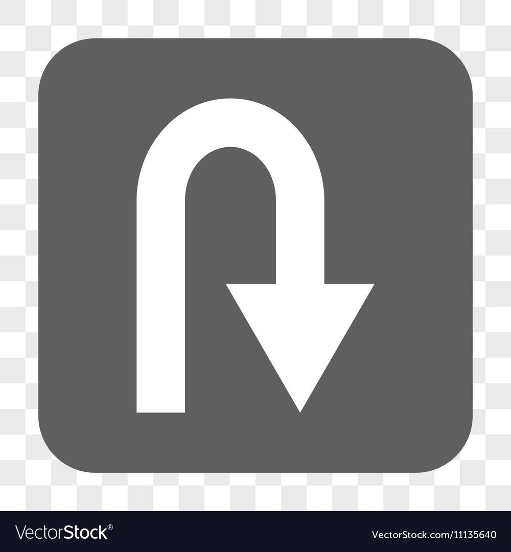 U turn rounded square button