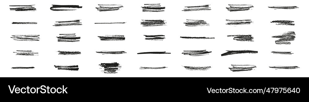 Underline strokes made with a brush paint lines Vector Image
