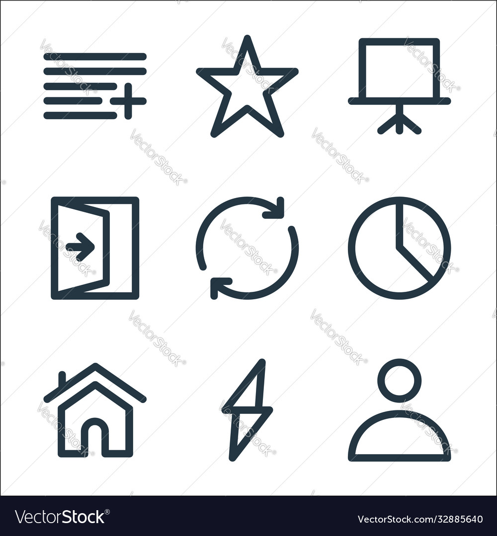 User interface line icons linear set quality vector image User interface line icons linear set quality