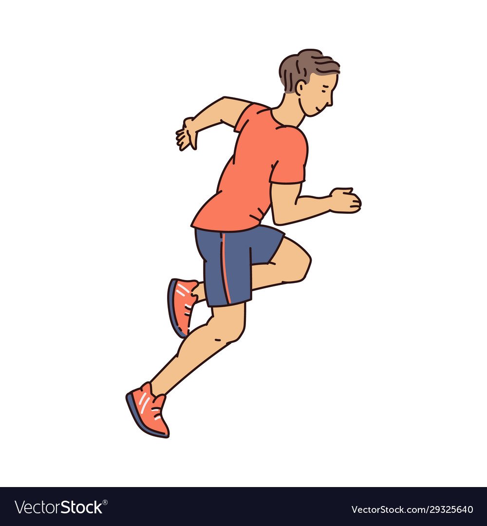 Young runner athlete in sport clothes running Vector Image