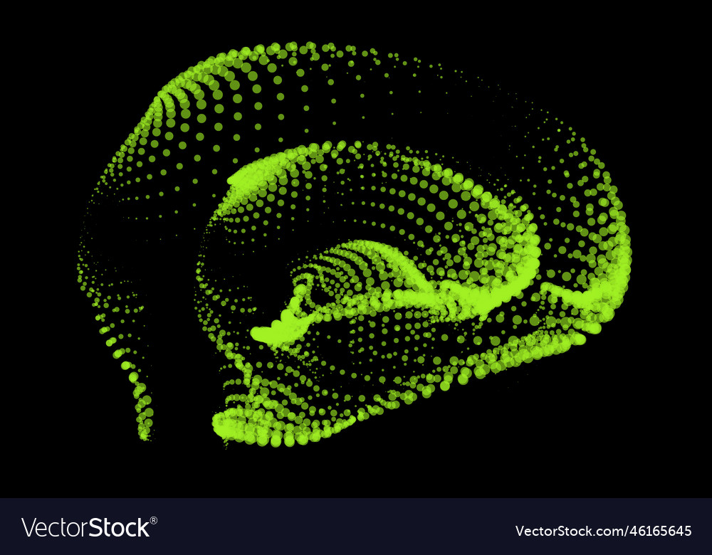 3d dynamic node of big data dots science wave