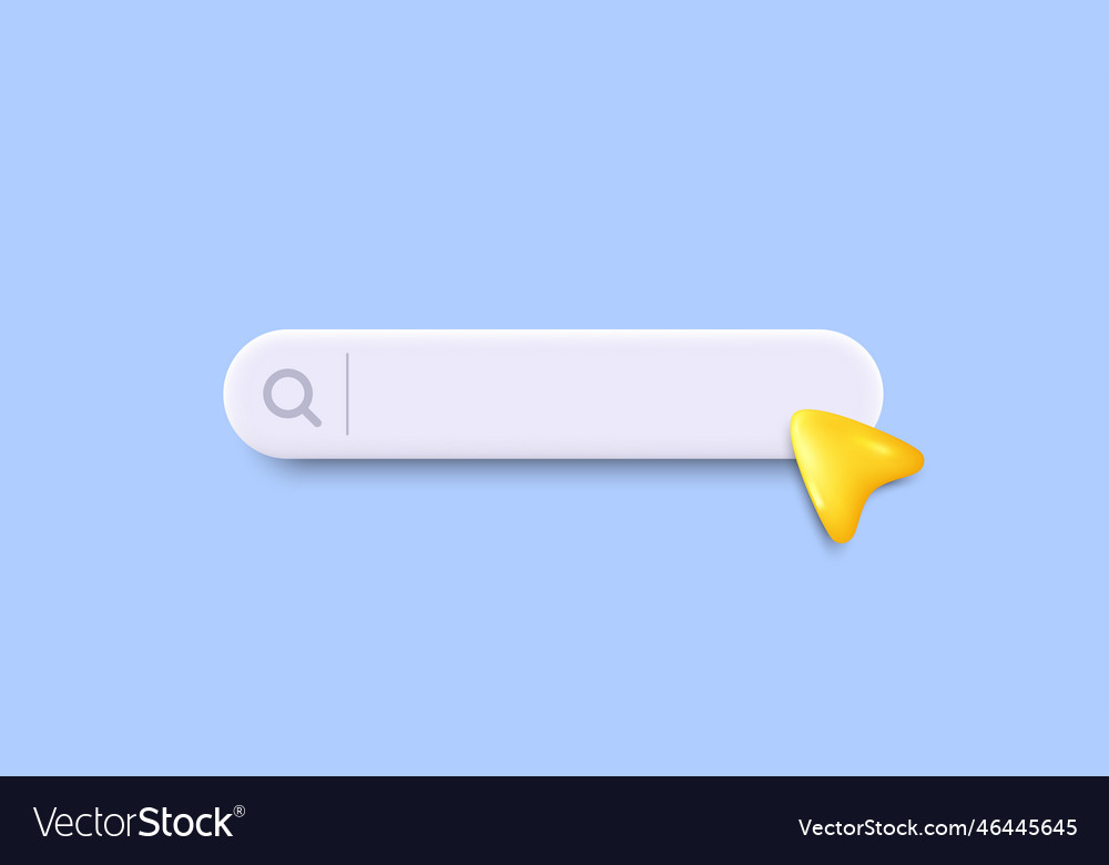 3d search bar template for website navigation vector image 3d search bar template for website navigation