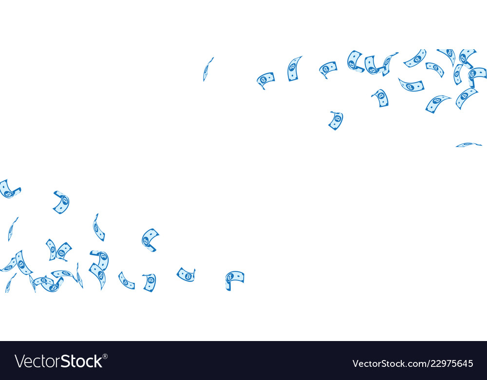 Bitcoin internet currency notes falling sparse b vector image Bitcoin internet currency notes falling sparse b
