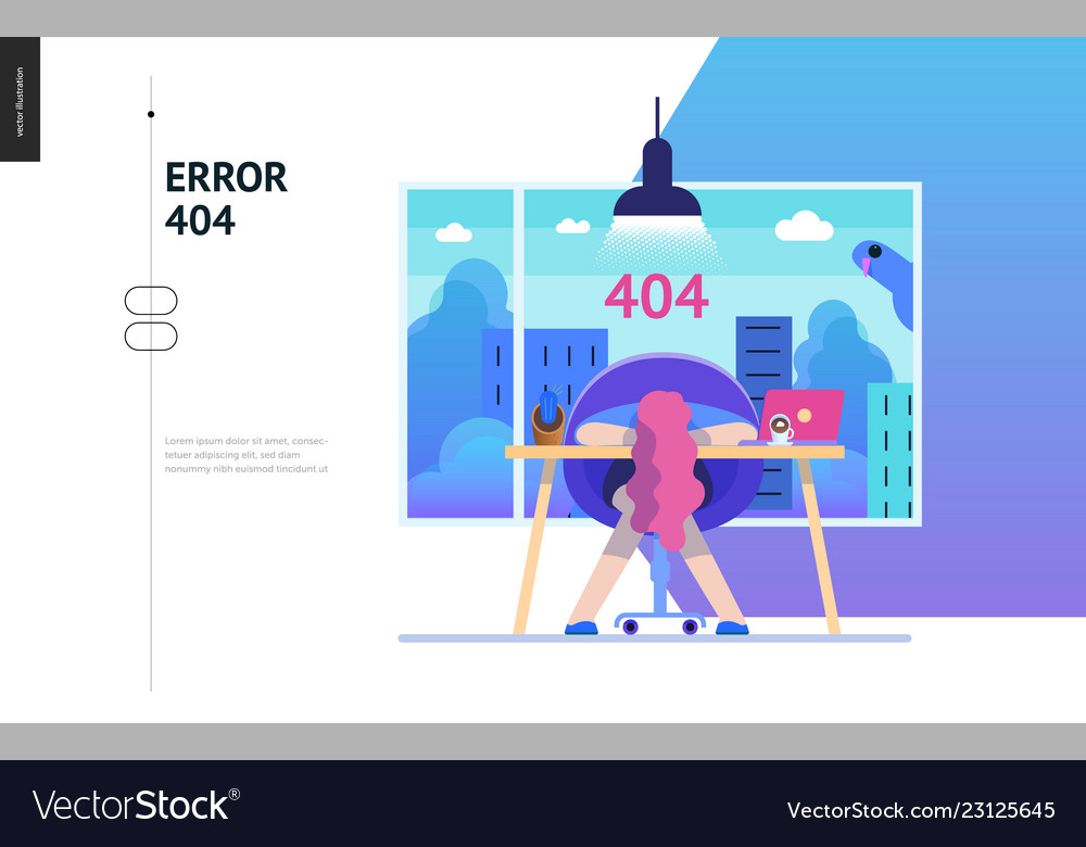 Business series - error 404 web template vector image Business series - error 404 web template