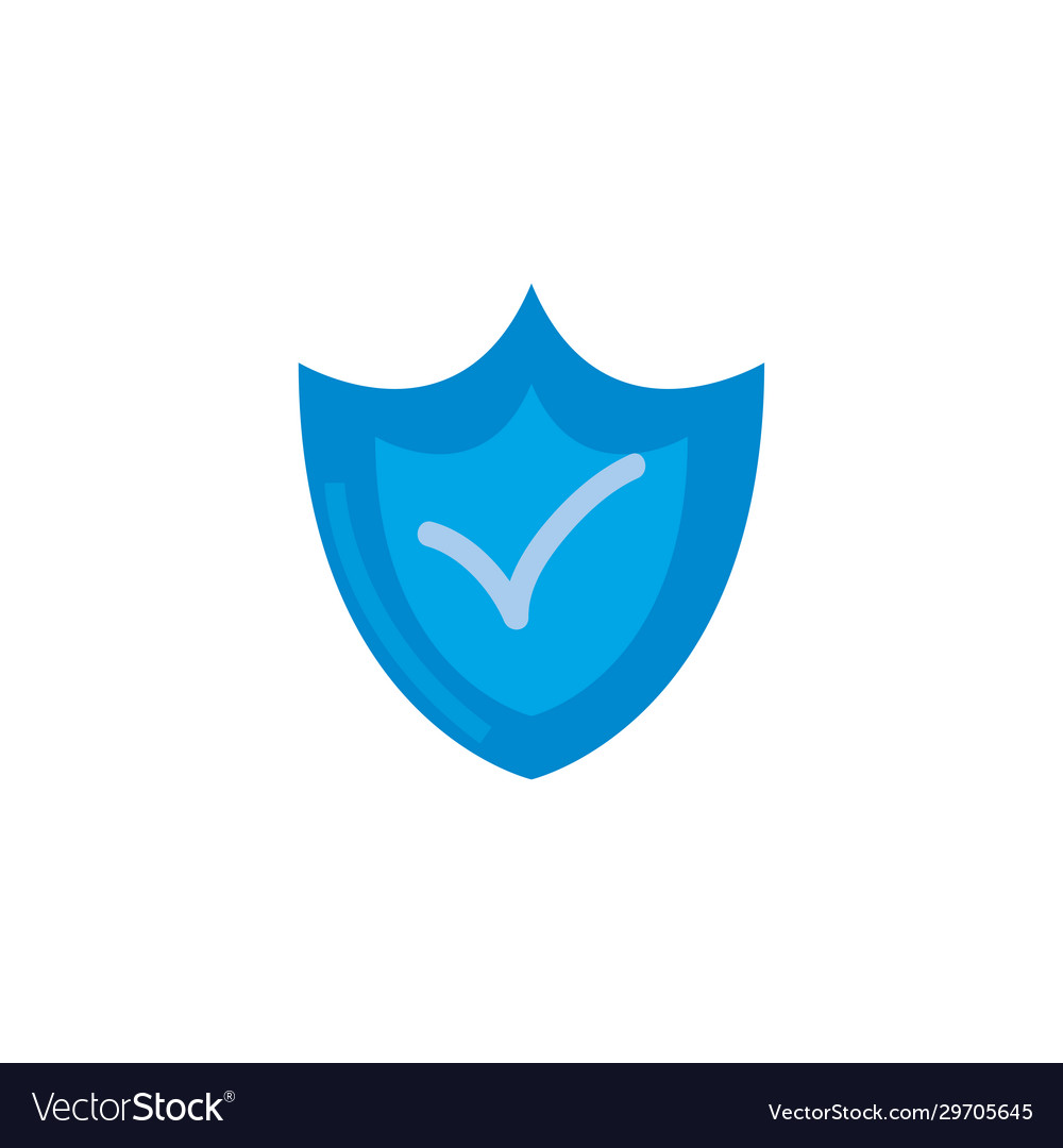 Check mark inside shield security system fill