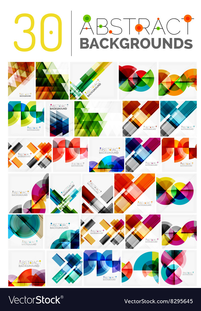 Collection of various abstract backgrounds Vector Image