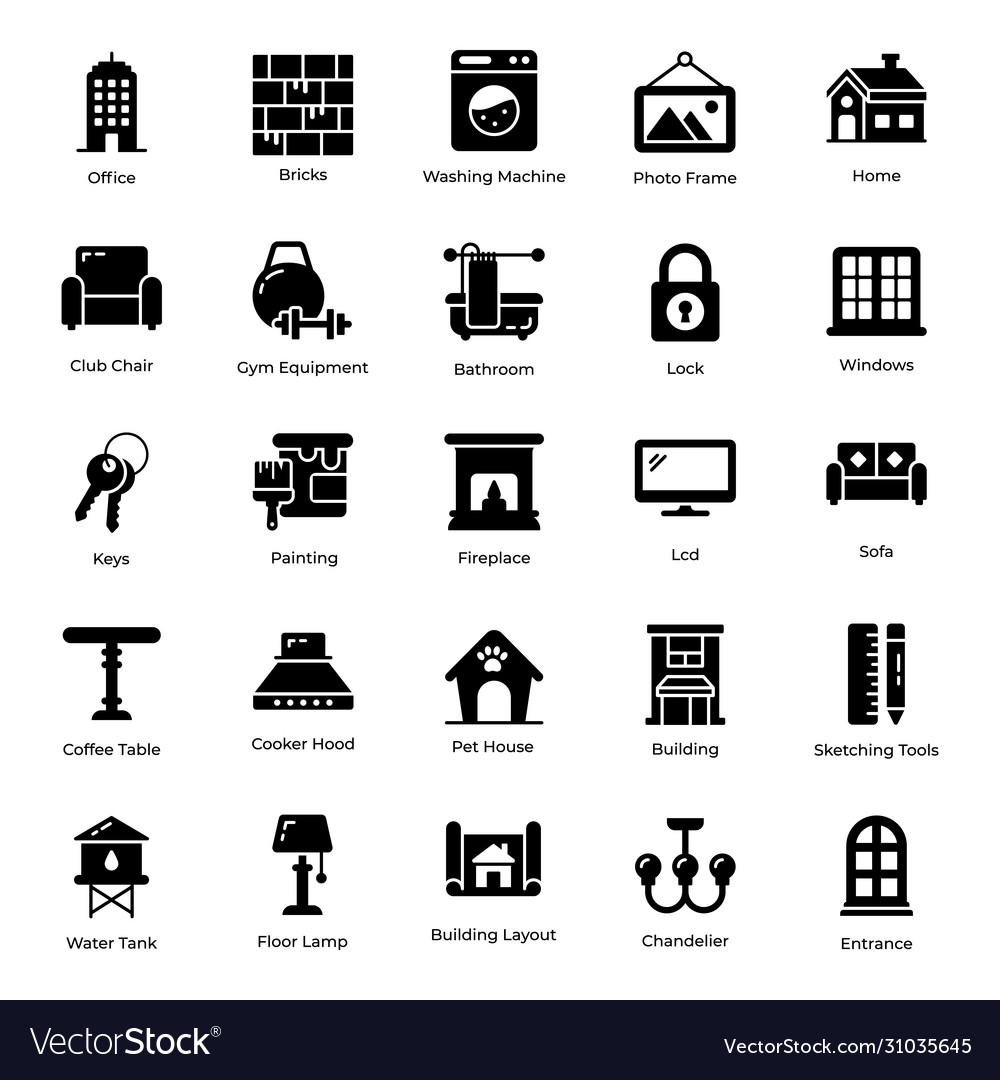 Home Geräte Glyph Icons Pack