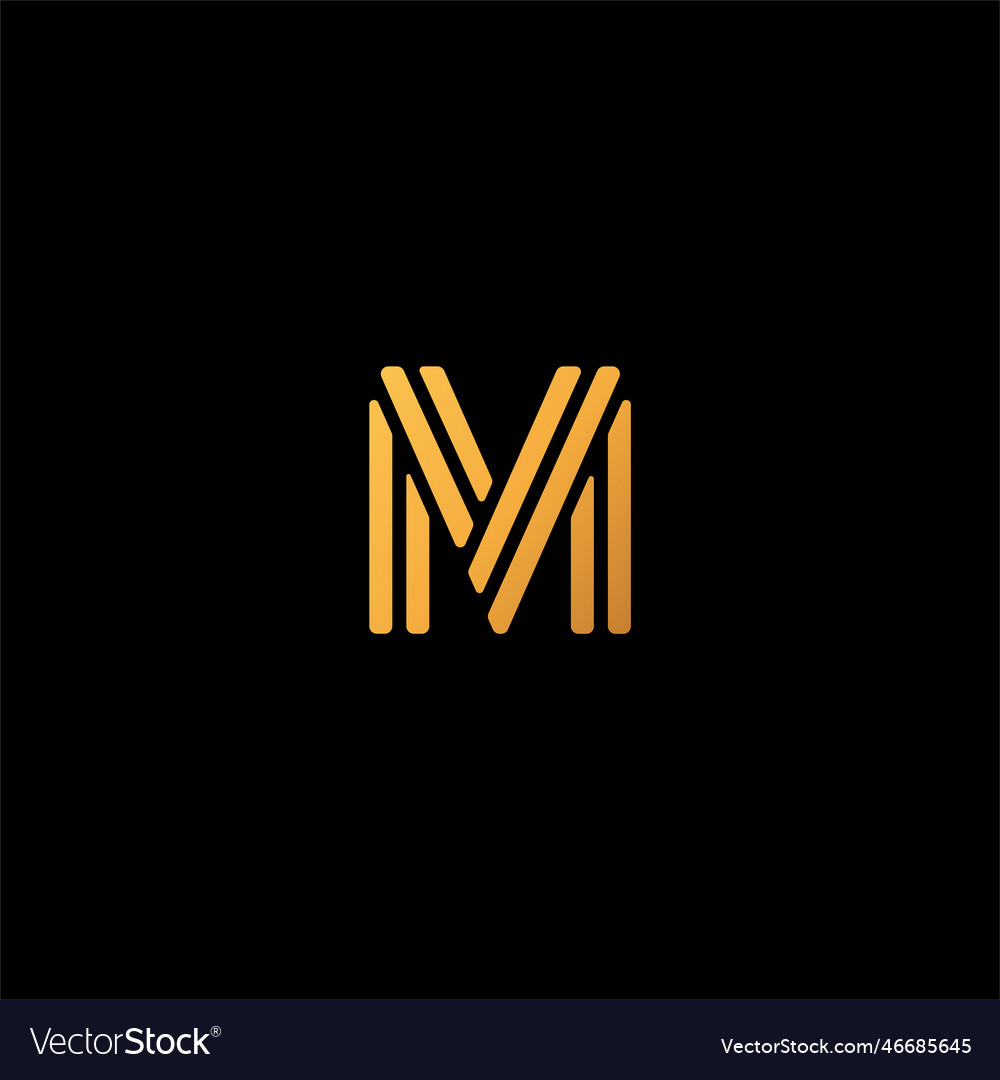 Initial m logo design luxury colorful Royalty Free Vector