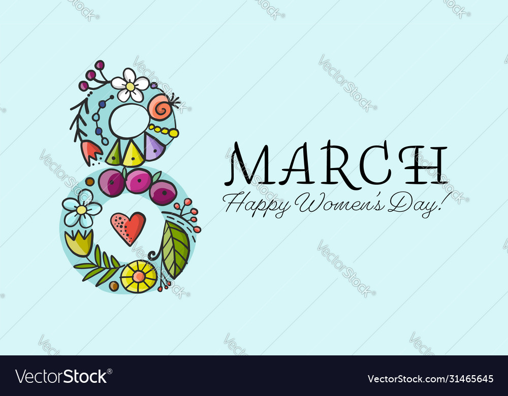 International women s day greeting card for your Vector Image