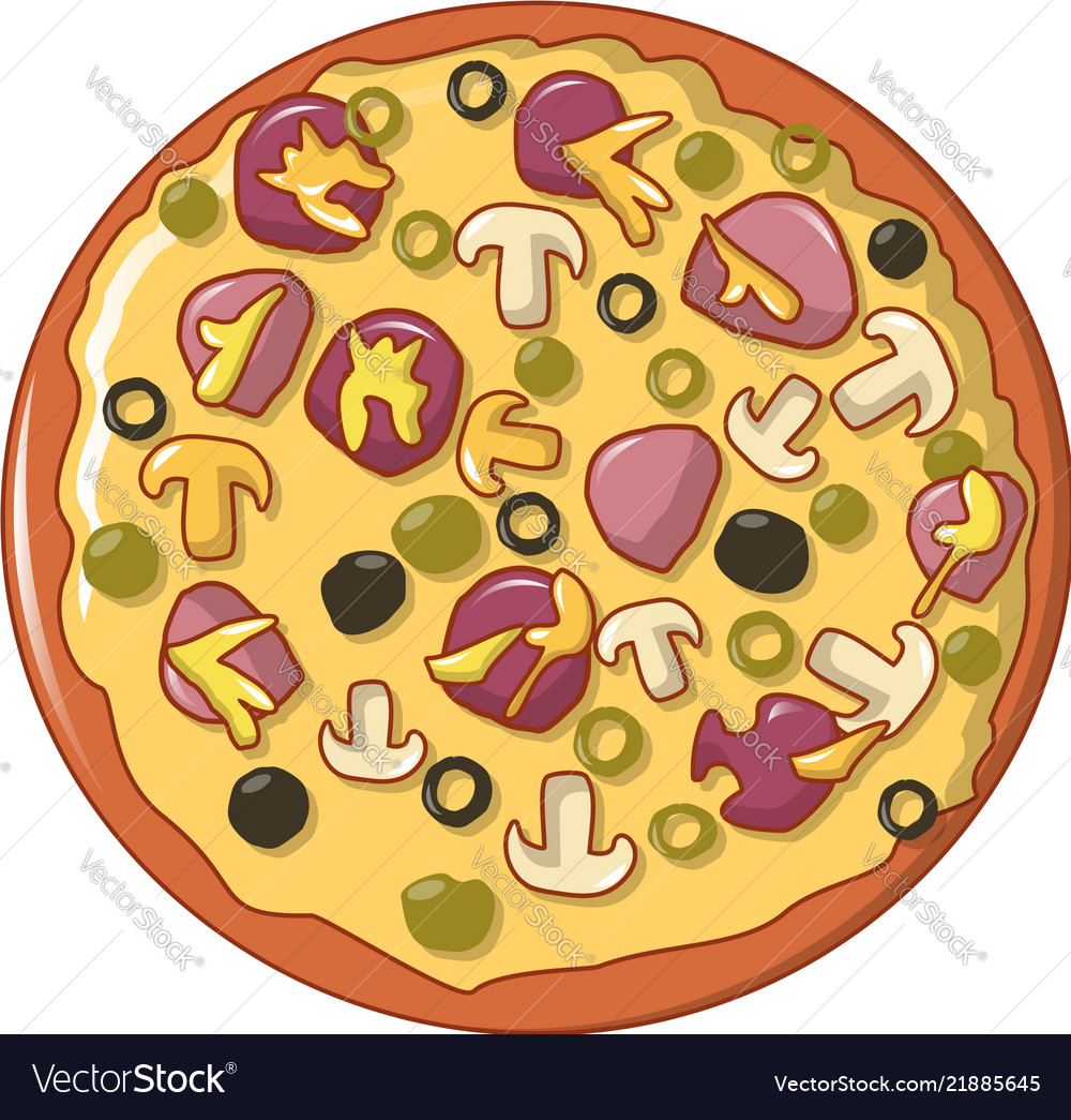 Italienische Pizza Ikone Cartoon Stil