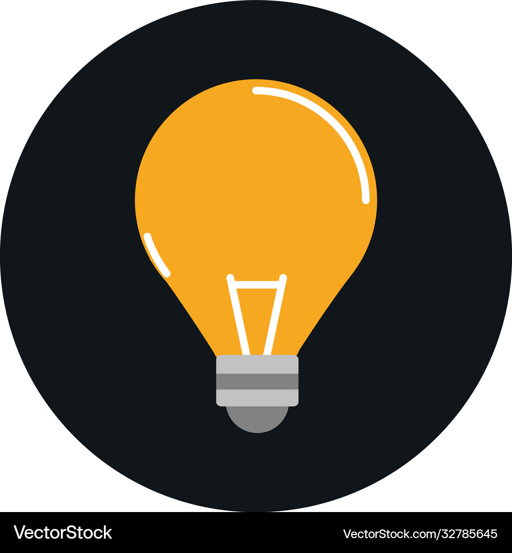 Light bulb electricity power block and flat style Vector Image