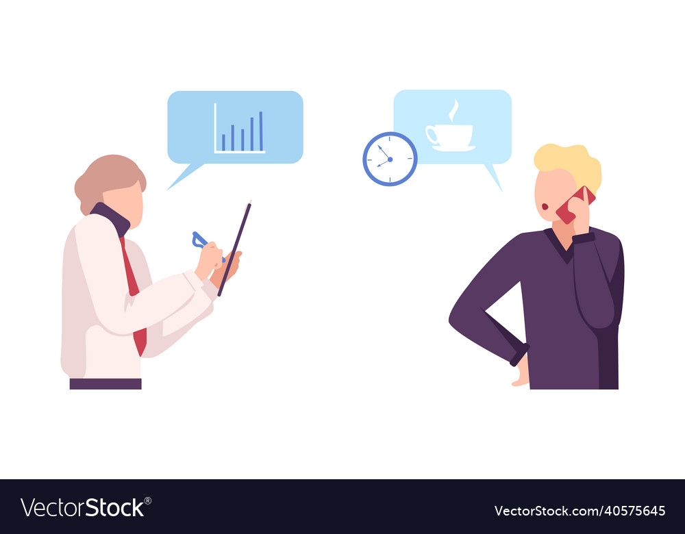 Man with smartphone calling and talking using vector image Man with smartphone calling and talking using