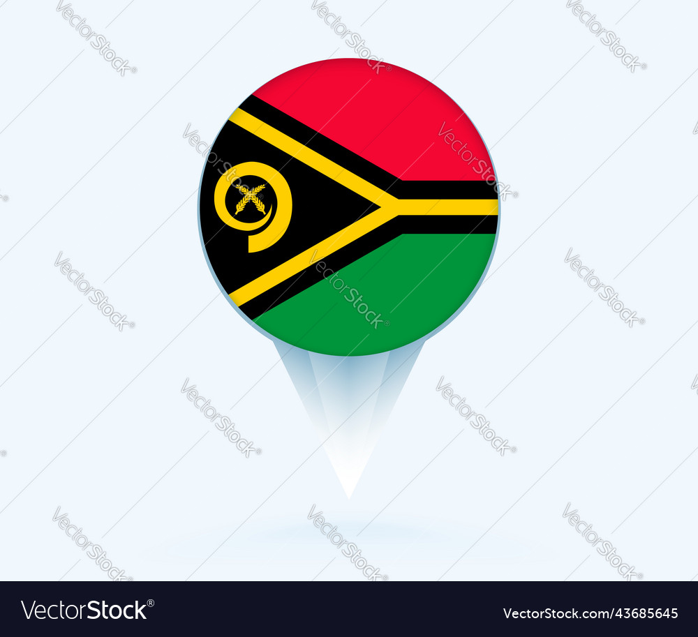 Map pointer with flag of vanuatu