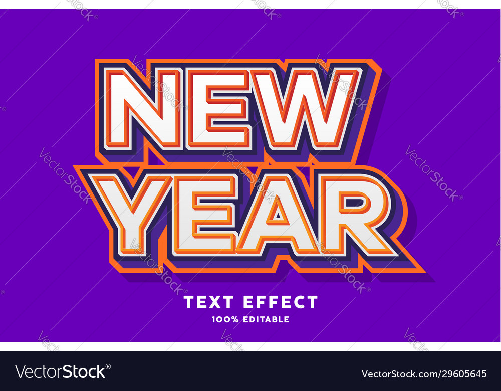 New year - text effect editable