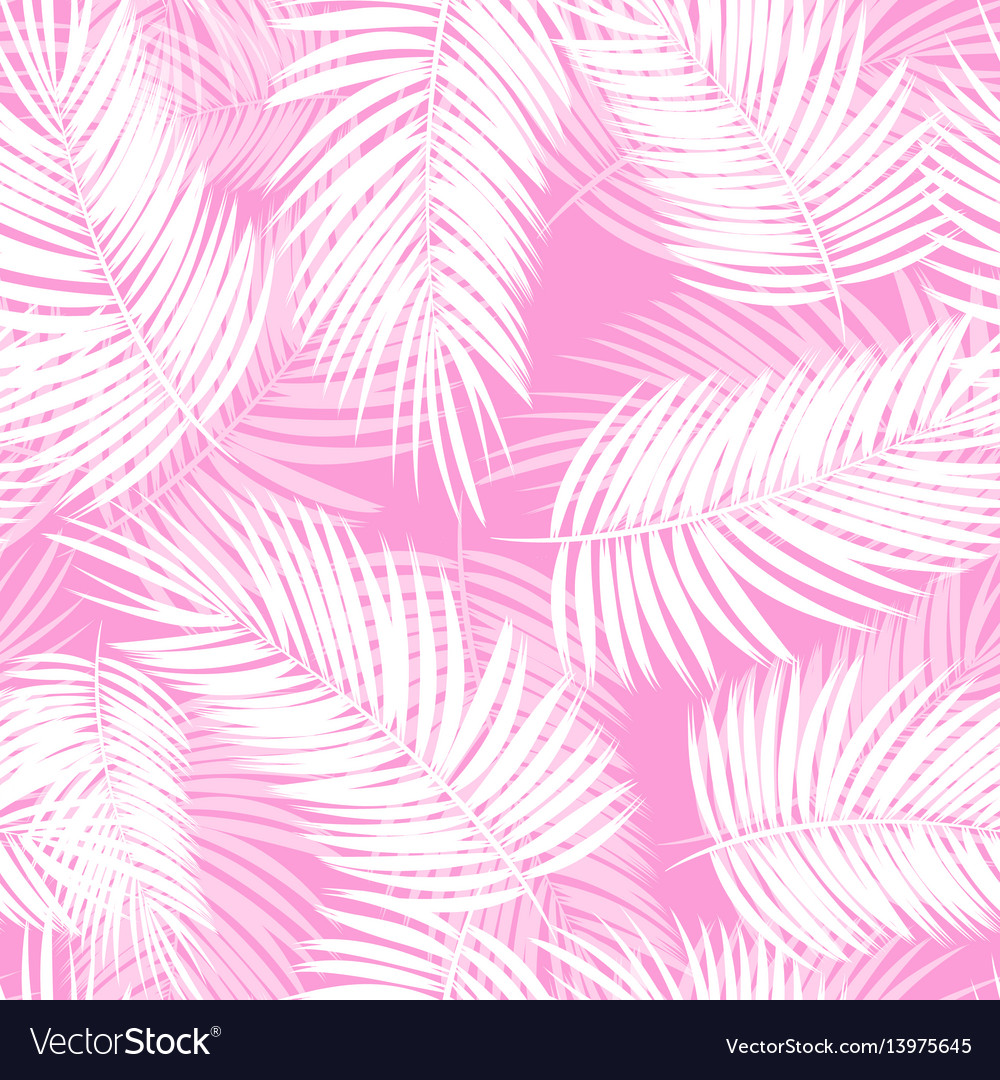 Palm leaf seamless pattern background vector image Palm leaf seamless pattern background