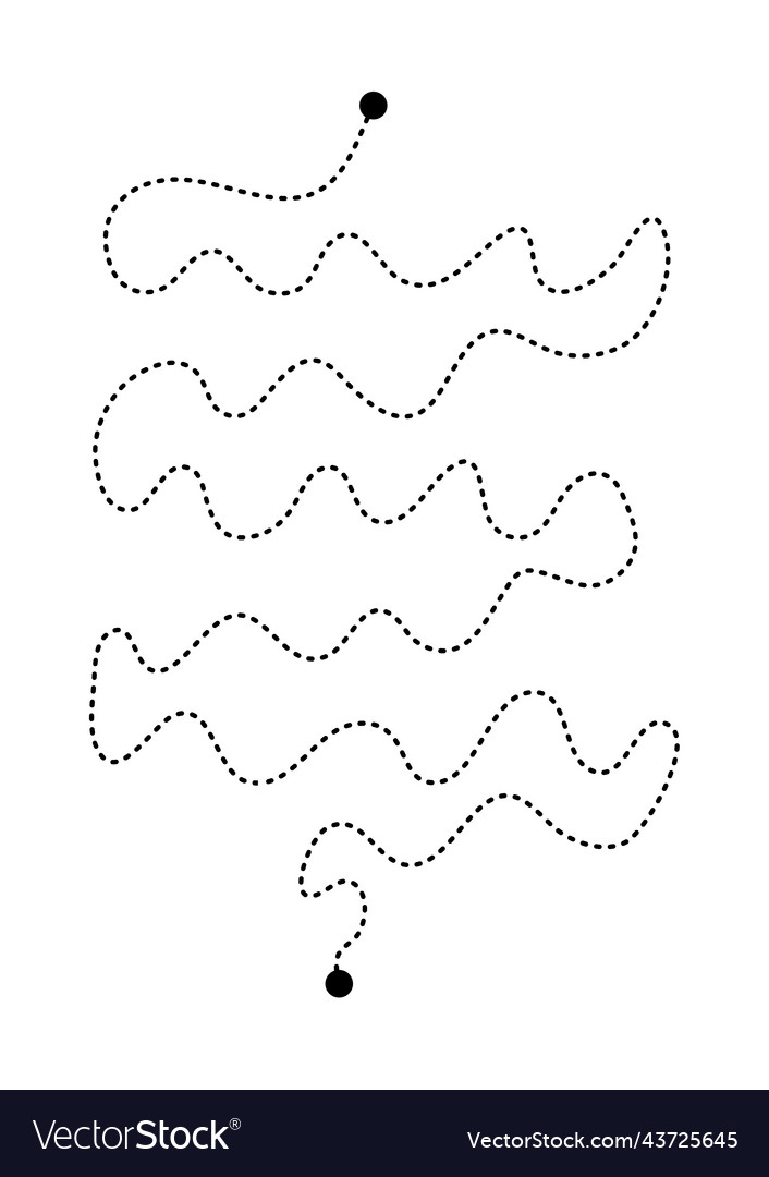 Prewriting tracing lines and curve shapes element vector image Prewriting tracing lines and curve shapes element