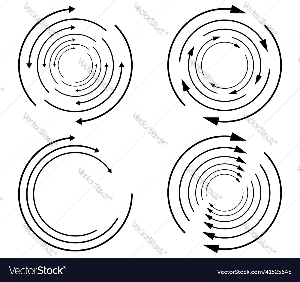 Random circular cycle arrow element spiral vector image Random circular cycle arrow element spiral