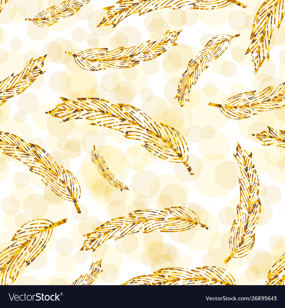 Seamless hippie pattern with feathers