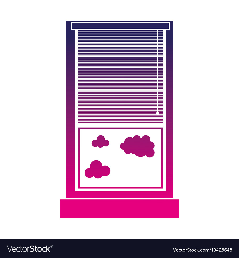 Silhouette window with curtain blind open
