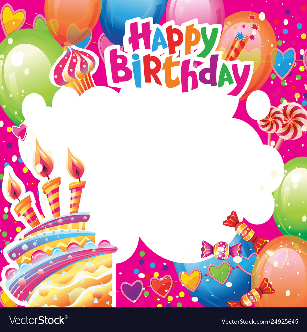 Template for birthday  card  with place for text  Vector Image