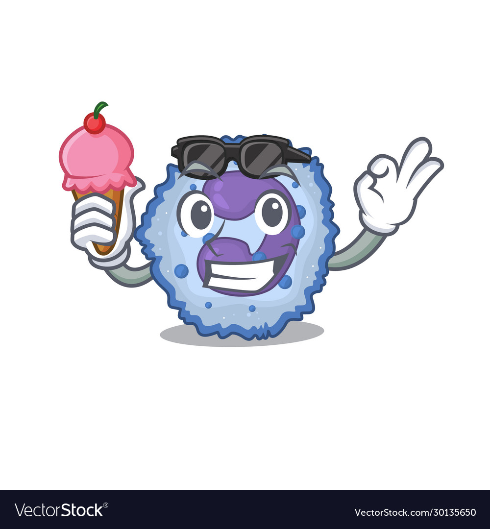 Basophil cell mascot cartoon design with ice cream