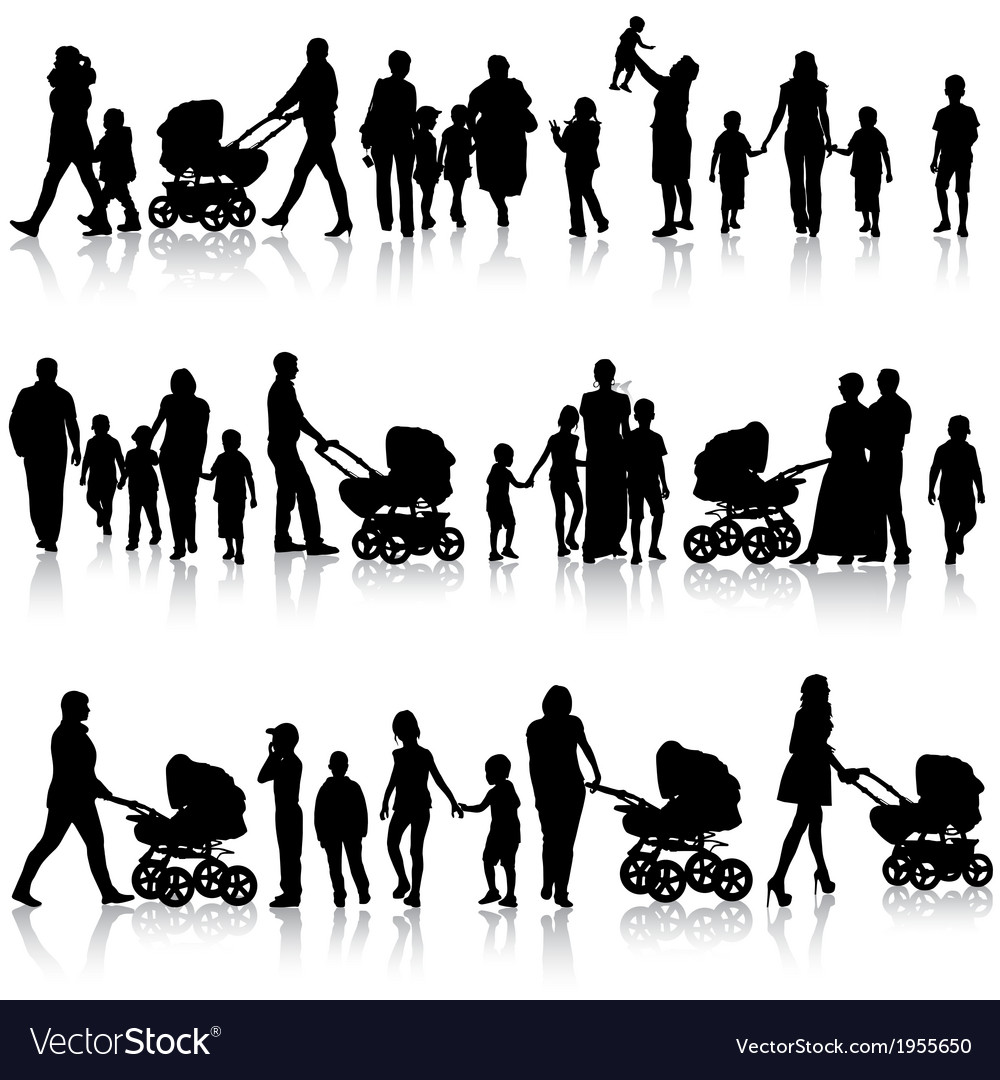 Black Silhouettes of Family