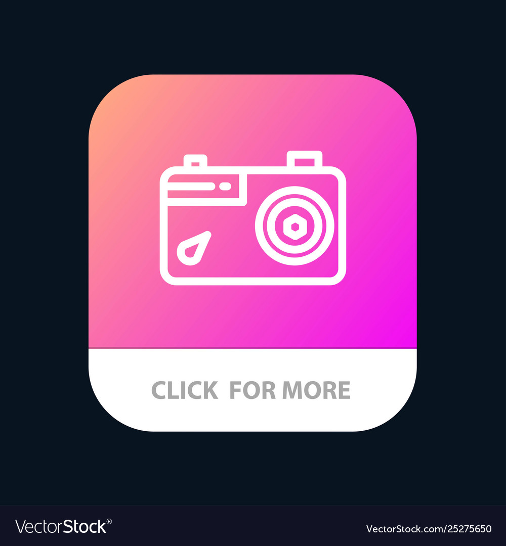 Camera image picture photo mobile app button vector image Camera image picture photo mobile app button