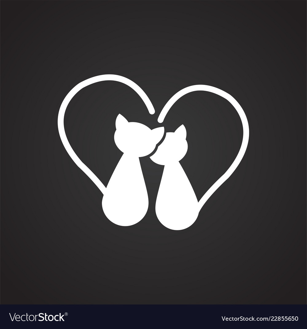 Cats in love logo icon Royalty Free Vector Image