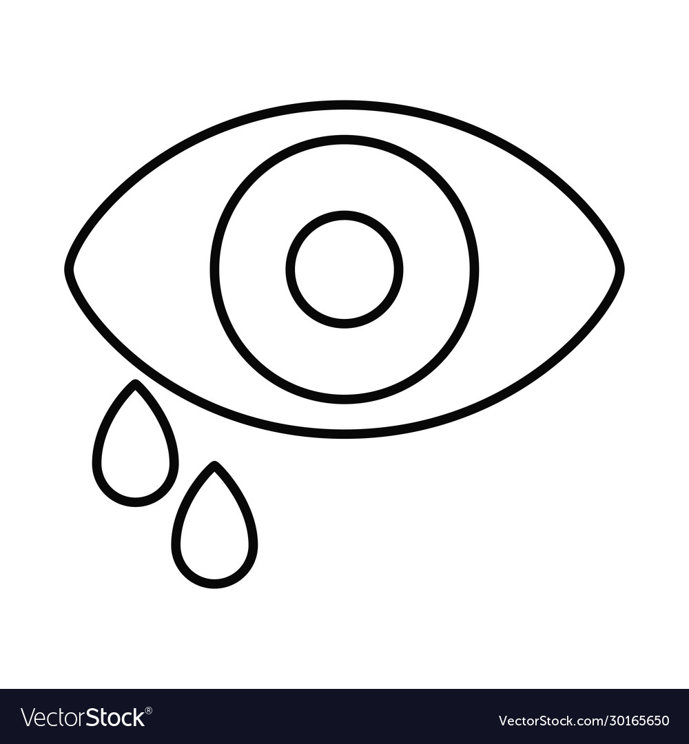 Eye with tears Royalty Free Vector Image - VectorStock