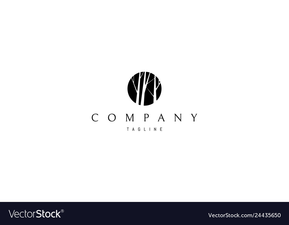 Forest tree black abstract logo design