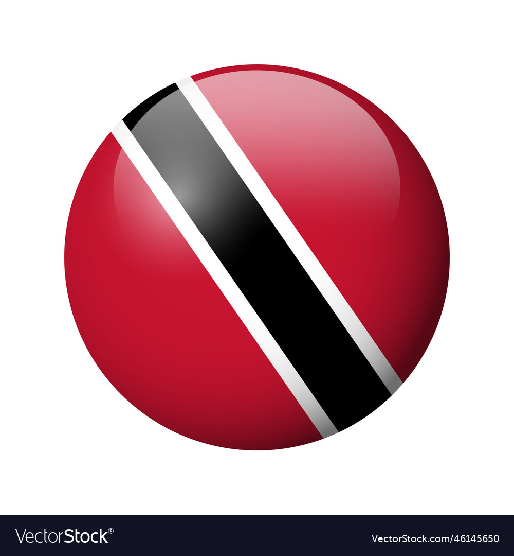 Glossy Circle Badge Flag Of Trinidad And Tobago Vector Image 0402