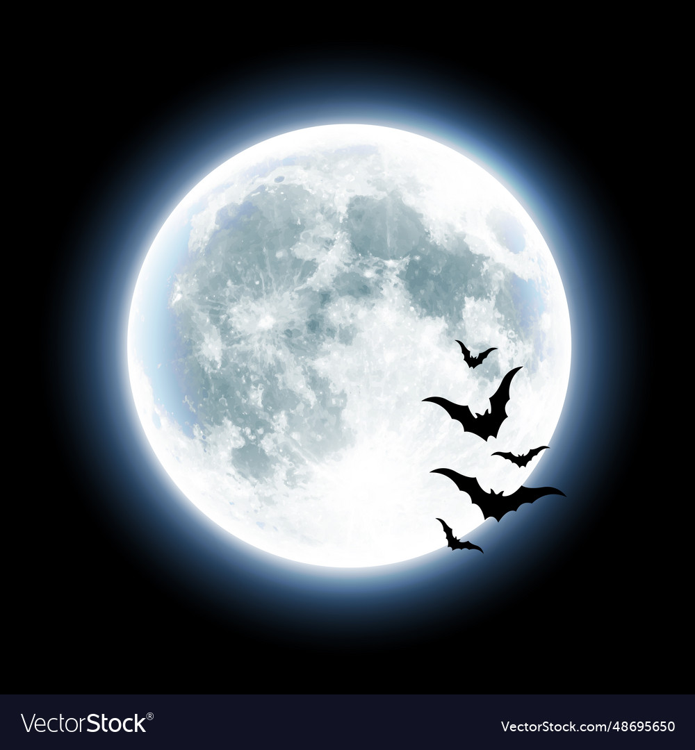 Halloween Hintergrund mit Mond und Fledermaus
