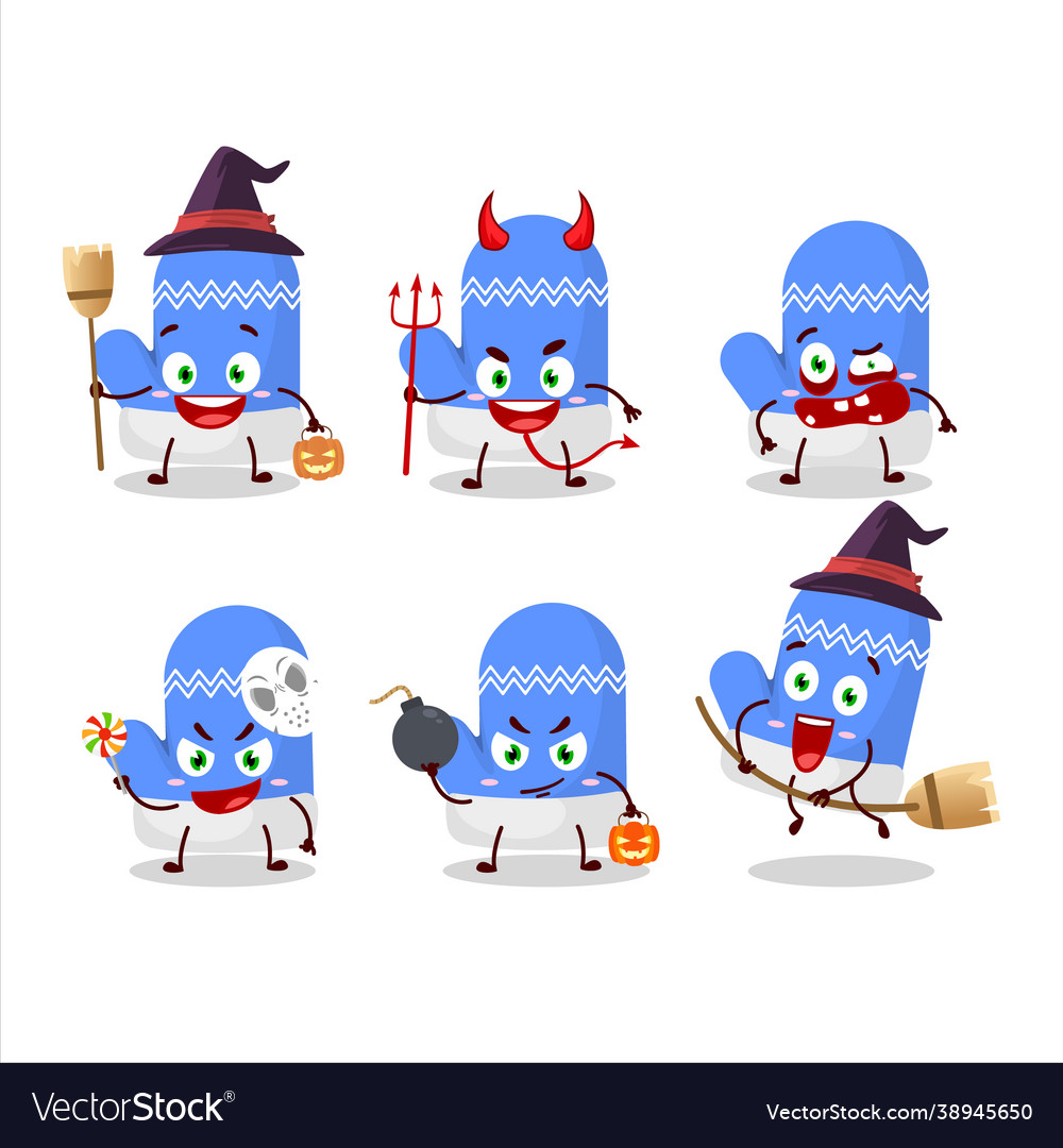 Halloween expression emoticons with cartoon