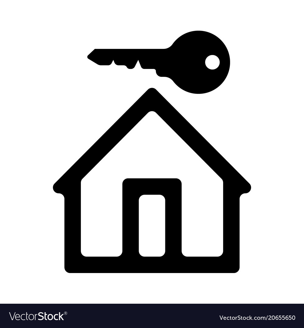 House icon with key Royalty Free Vector Image - VectorStock