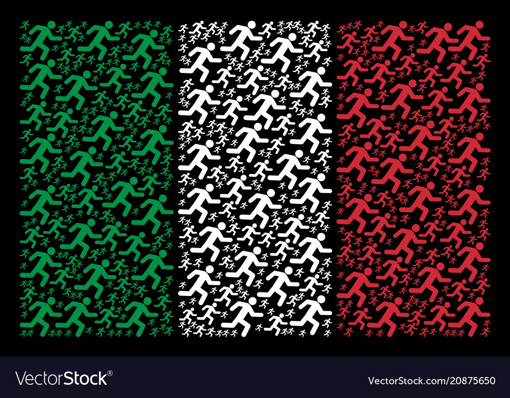 Italian flag pattern of running man items