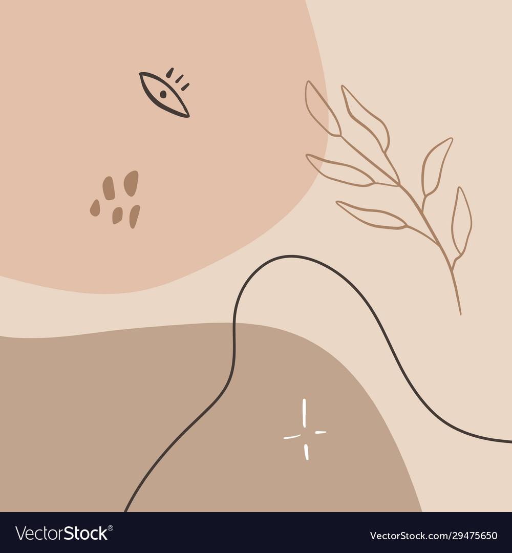 Minimalist abstraction with leaf and geometric vector image Minimalist abstraction with leaf and geometric