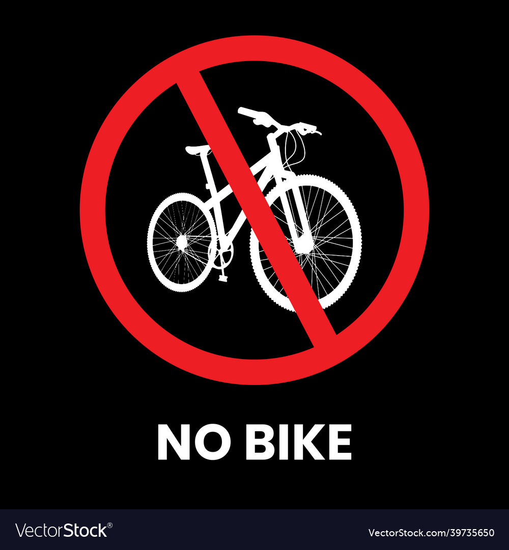 No entry bikes traffic sign sticker with text