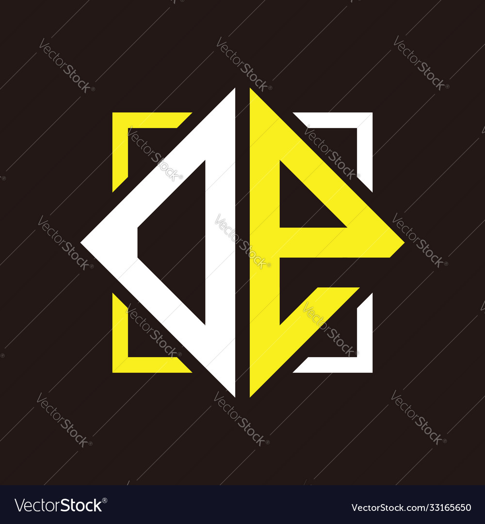O e initials quadrangle monogram with square