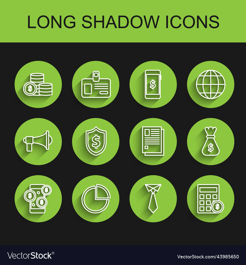 Set line smartphone with dollar symbol pie chart vector image Set line smartphone with dollar symbol pie chart