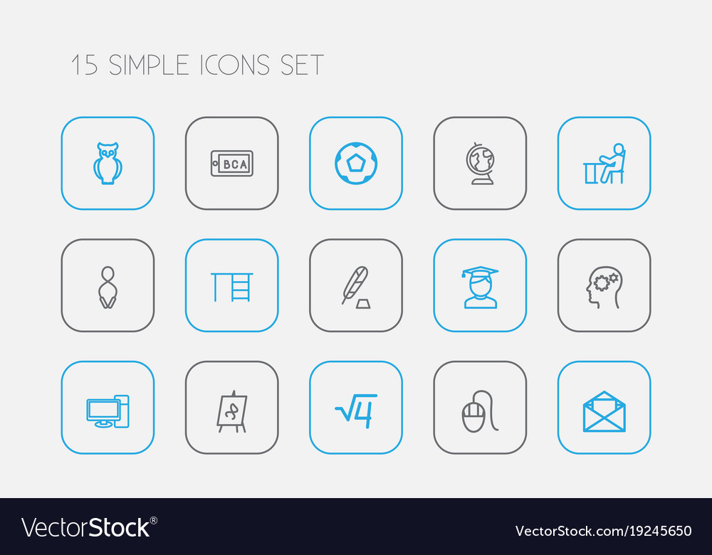 Set of 15 editable science icons line style